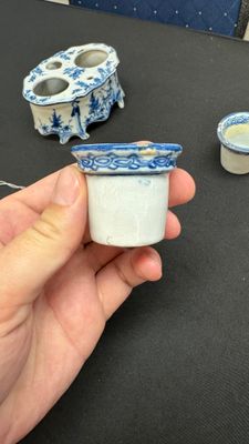A blue and white Dutch Delft writing set with candlestick — photo 7
