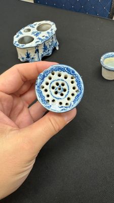 A blue and white Dutch Delft writing set with candlestick — photo 8