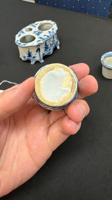 A blue and white Dutch Delft writing set with candlestick — photo 9