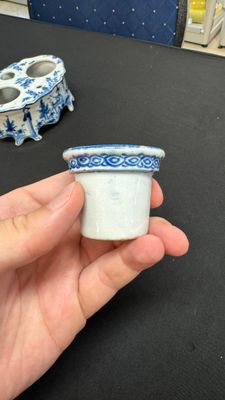 A blue and white Dutch Delft writing set with candlestick — photo 10