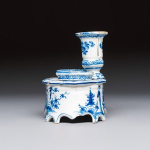 A blue and white Dutch Delft writing set with candlestick — photo 3