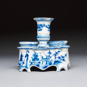 A blue and white Dutch Delft writing set with candlestick — photo 4
