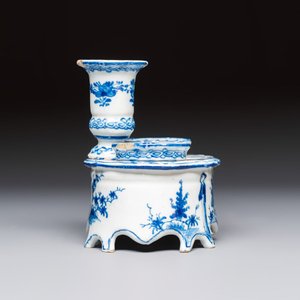 A blue and white Dutch Delft writing set with candlestick — photo 5