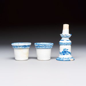 A blue and white Dutch Delft writing set with candlestick — photo 8