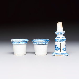 A blue and white Dutch Delft writing set with candlestick — photo 9
