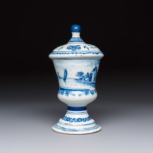 A blue and white inscribed Dutch Delft children's money bank, dated 1786 — photo 2