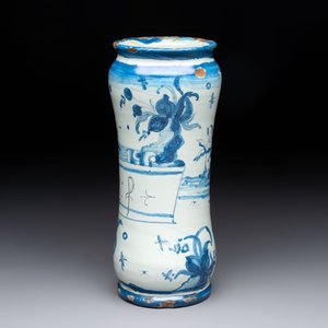 A blue and white Italian albarello, inscribed 'mirice', 18th C. — 照片 2