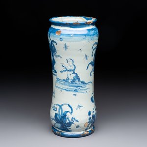 A blue and white Italian albarello, inscribed 'mirice', 18th C. — 照片 3