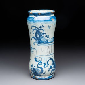 A blue and white Italian albarello, inscribed 'mirice', 18th C. — 照片 4