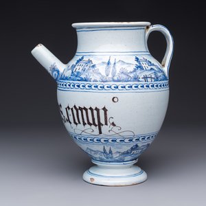 A blue and white Italian wet drug jar inscribed 'Ros. comp.', Savona, 18th C. — photo 4