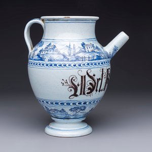 A blue and white Italian wet drug jar inscribed 'Ros. comp.', Savona, 18th C. — photo 6