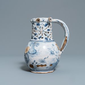 A blue and white Lille faience puzzle jug, 18th C. — photo 4