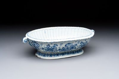 A blue and white Nevers faience jardinière, France, 17th C.
