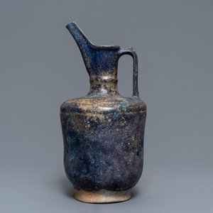 A blue-glazed Islamic pottery jug, Kashan, Iran, 13th C. — 照片 4