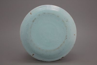 A blue ground Nürnberg biblical plate, 18th C.