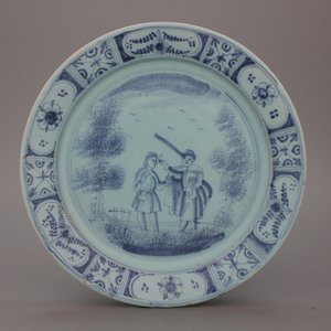 A blue ground Nürnberg biblical plate, 18th C. — photo 1