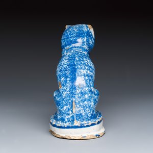 A blue splashed model of a seated dog — photo 5