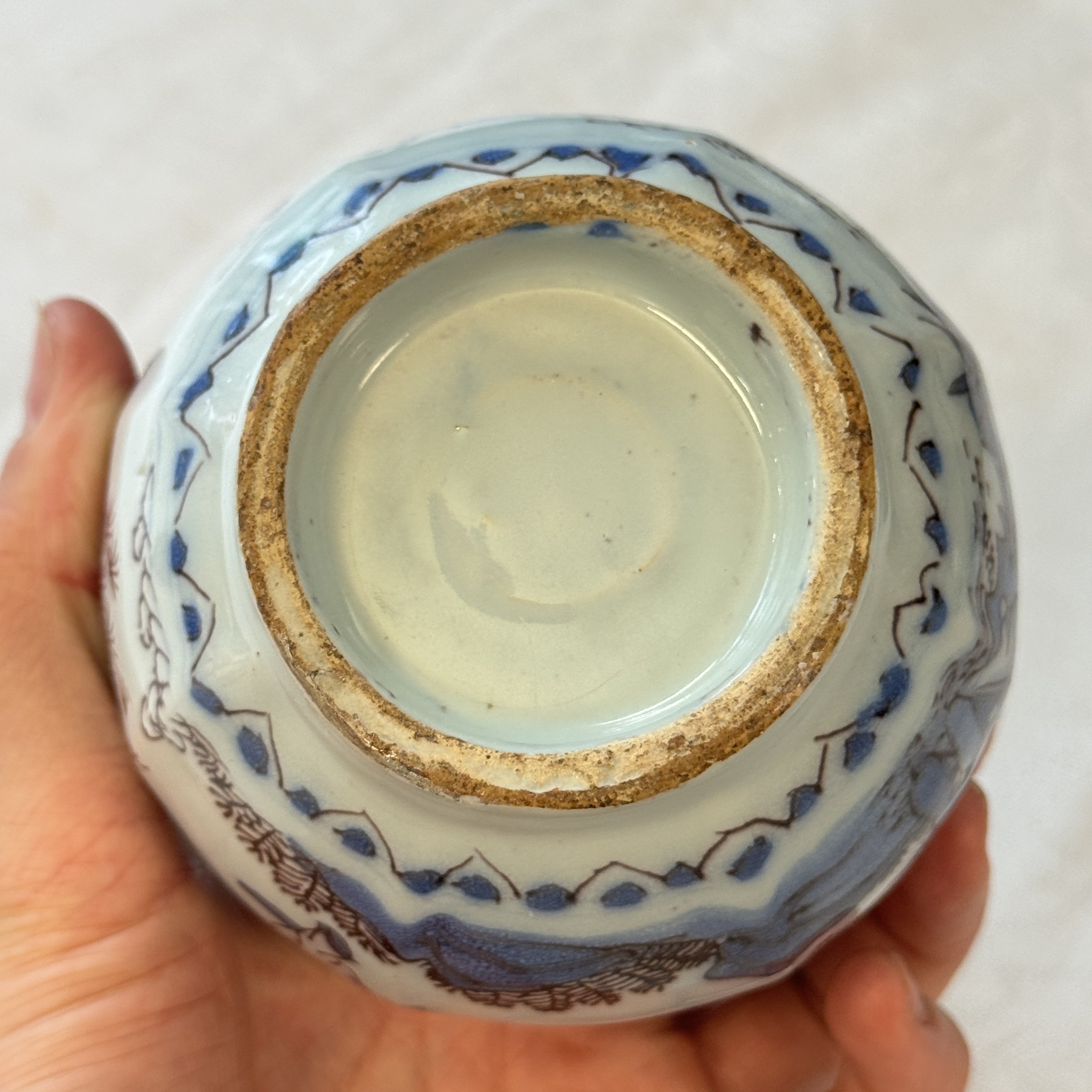A blue, white and manganese Dutch Delft chinoiserie bottle vase — photo 12