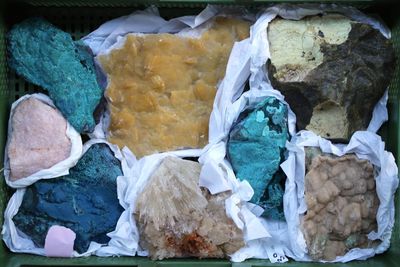 A box lot of various minerals and semi-precious stones
