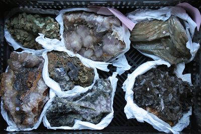 A box lot of various minerals and semi-precious stones