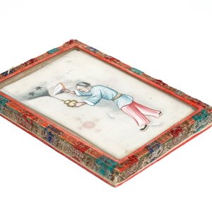 A box of Chinese rice or pith paper paintings, Canton, 19th C. — photo 1