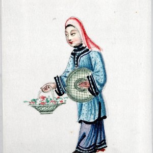 A box of Chinese rice or pith paper paintings, Canton, 19th C. — photo 8