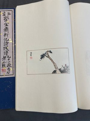 A box with two albums containing 200 woodblocks, 48 of which after Qi Baishi and 38 after Zhang Daqian, Rong Bao Zhai studio, Beijing, 1955 — foto 24