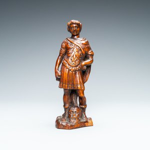A boxwood figure of David with the head of Goliath, Flanders, 17th C. — photo 3