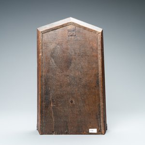 A boxwood relief panel depicting 'Cheaters playing cards' in an ebony and oak frame, monogrammed DLC, 19th C. — photo 4