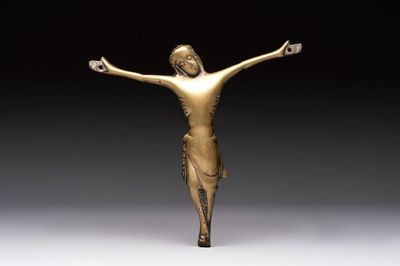A brass Corpus Christi, France, 15th C.