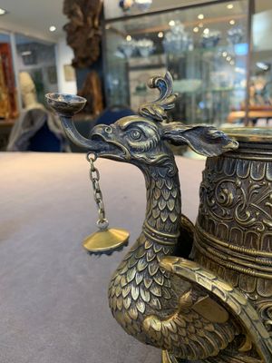 A brass griffin-form aquamanile, Germany, 19th C. — photo 12