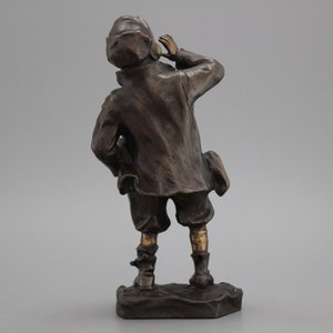 A bronze figure of a young boy, signed Louis Oury — 照片 1