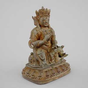 A bronze figure of Samanthabadra, inlaid with semi-precious stones, Ming Dynasty — photo 1