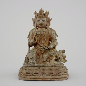 A bronze figure of Samanthabadra, inlaid with semi-precious stones, Ming Dynasty — photo 2