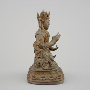 A bronze figure of Samanthabadra, inlaid with semi-precious stones, Ming Dynasty — photo 5