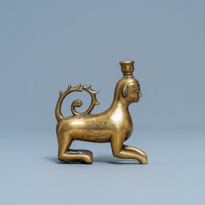 A bronze luster ornament in the shape of a lion with a man's head, Nuremberg, Germany, 14th C. — photo 4