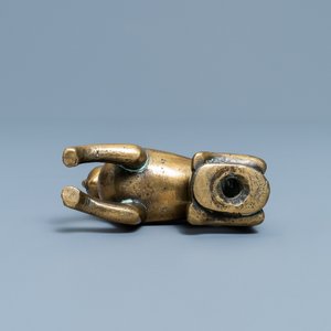 A bronze luster ornament in the shape of a lion with a man's head, Nuremberg, Germany, 14th C. — photo 7