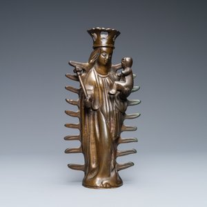 A bronze Madonna with child luster ornament, Flanders, 16th C. — 照片 2