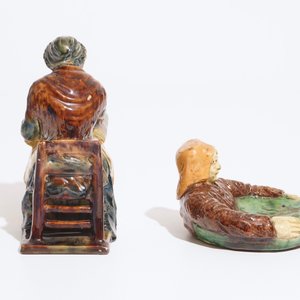 A Bruges art nouveau jug and two figures in Flemish pottery, prob. Vandevoorde workshop, 20th C. — 照片 12