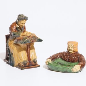 A Bruges art nouveau jug and two figures in Flemish pottery, prob. Vandevoorde workshop, 20th C. — 照片 10