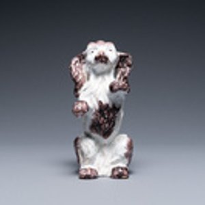 A Brussels faience manganese and white dog, 18th C. — 照片 2
