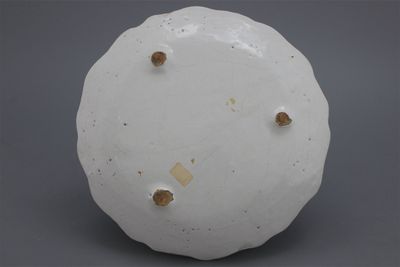 A Brussels faience pipe rechaud on stand, 18th C.