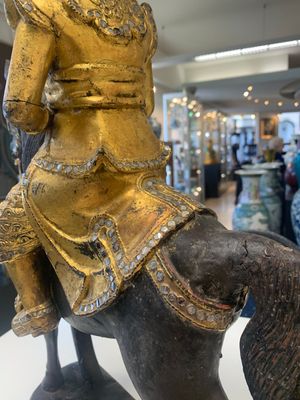 A Burmese gilt-lacquered Nat horse rider, 19/20th C. — photo 11