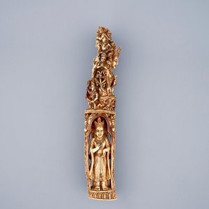 A Burmese lacquered ivory carving, 18/19th C. — 照片 1