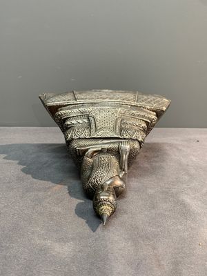A Cambodian silver repoussé Buddha with inscription, 19th C. — photo 6