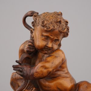 A carved boxwood figure of Hercules with a snake, ca. 1620 — photo 5