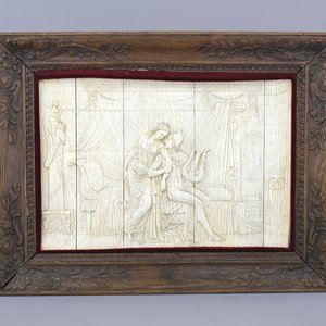 A carved ivory panel depicting Apollo playing the lyra for Daphne, probably Dieppe, 19th C. — 照片 1
