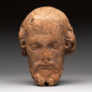 A carved limewood bearded male head, Germany, 18th C. — photo 1