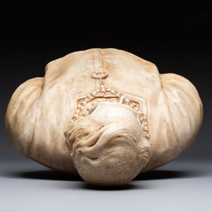 A carved marble 'Vanitas' or 'Memento Mori' bust, Italy, 18/19th C. — foto 7