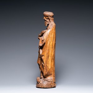 A carved oak Saint Roch, Workshop of the Master of Osnabrück, Westphalia, Germany, 1st quarter 16th C. — 照片 5